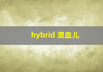 hybrid 混血儿